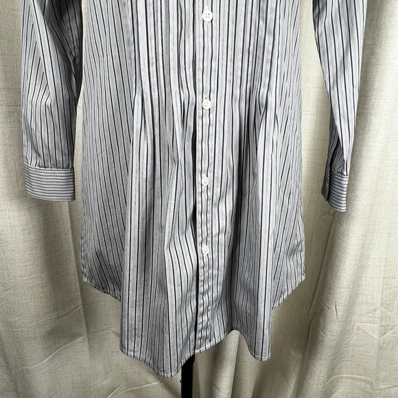 NEW! Ralph Lauren Rugby Button Up Shirt Dress Blue White Ticking Stripe Size 6 - Picture 3 of 16